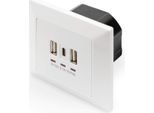 Digitus DA-70618 Presa Digitus Con Porte USB-A E USB-C, Montaggio A Incasso