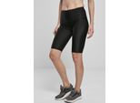 Urban Classics - Pantaloncini Da Ciclismo A Vita Alta A Costine Lucide Da Donna, Nero - S