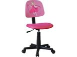 Sedia Da Ufficio Per Bambini Casa Dolce Zumbo, 38X45X77-89 Cm, Rosa, Imbottita, Girevole E Regolabile In Altezza, Carico Massimo 70 Kg