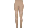 Urban Classics Donna - Leggings Tech Mesh Taupe - L