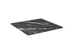 Piano Del Tavolo Nero 30X30 Cm Vetro Temperato 6 Mm Effetto Marmo