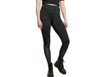 DáMské Leginy Urban Classics Donna Leggings A Vita Alta Mixed Tech Nero/Nero - Xs