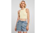 DáMské TíLko Urban Classics Ladies Cropped Rib Top Softyellow - L