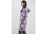Urban Classics - Donna Vestito Con Cappuccio Oversize Tie Dye Nero/Lavanda - S