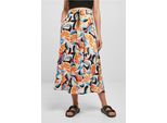 DáMská Sukně Urban Classics Ladies Aop Satin Midi Skirt Magicmangoabstract - 5XL