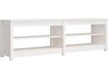 Vidaxl Panca Per Scarpe Bianca 160X36,5X50 Cm In Legno Di Pino Massiccio