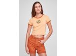 DáMské TričKo Urban Classics Ladies Stretch Jersey Cropped Tee Paleorange/Vintageorange - Xxl