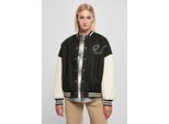 Urban Classics - Giacca Da Donna Oversize Big U College Nero/Bianco Pallido - Xs