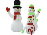 Vidaxl Famiglia Di Pupazzi Di Neve Gonfiabili Con Led 360 Cm