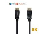 Displayport 1.4 8K Aisens A149-0432/ Displayport Maschio - Displayport Maschio/ 2 M/ / Nero