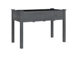 Vidaxl Fioriera Con Inserto Grigio 118X59X76 Cm In Legno Massiccio Di Abete