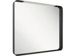 Specchio Da Bagno Con Illuminazione Ravak Strip 90 X 70 Cm Con Cornice Nera X000001572
