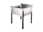 Lavelli In Acciaio Inox Sanela - Lavello In Acciaio Inox 700X700X850 Mm, Su Piedistallo Slun 15