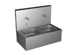 Sanela Lavelli In Acciaio Inox - Lavello Doppio 870X475 Mm, Con Miscelatori Elettronici Als, Alimentazione Di Rete, Acciaio Inox Opaco Slun 07E