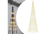 Vidaxl Albero Di Natale A Led Per Pennone 1534 Led Bianco Caldo 500 Cm