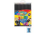 Pastelli In Legno Nero Jumbo 12 Colori In Astuccio Colorino Kids 55857