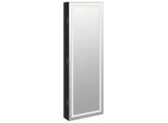 Vidaxl Armadio Portagioie A Specchio Con Illuminazione Led A Parete Nero