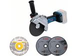 Bosch Professional 06019H6L01 Bosch Professional Gws 18V-180 P Set Di Smerigliatrici Angolari A Batteria 18,0 V, Senza Batteria