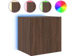 Parete Tv Con Luci Led Effetto Rovere Marrone 40,5X35X40Cm