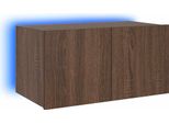Parete Tv Con Luci Led Effetto Rovere Marrone 60X35X31 Cm