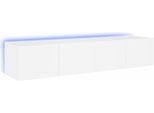 Pensili Tv Con Luci Led 2 Pz. Bianco 80X35X31 Cm