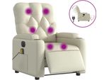 Vidaxl Sedia Da Massaggio Elettrica In Pelle Finta Crema