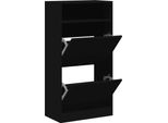 Vidaxl Scarpiera Nera 60X34X116 Cm Materiale A Base Di Legno