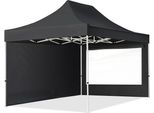 Toolport 3X4,5 M Gazebo Pieghevole Con Laterali (Finestre Panoramiche), Economy Acciaio, Nero