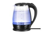 Lehmann Bollitore Elettrico In Vetro 2L, Retroilluminazione A Led, Base Decorata 360°, Senza Bpa, 2200W, Transparente