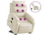 Vidaxl Sedia Per Massaggi Con Ausilio Elettrico In Pelle Finta Crema