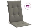 Vidaxl Cuscini Per Schienale Alto 2 Pz. Tessuto Grigio Scuro Melange 120X50X4 Cm