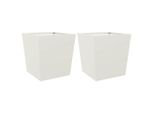 Vidaxl Fioriera 2 Pz. Bianco 50X50X50 Cm Acciaio