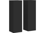 Vidaxl Supporto Per Piante 2 Pezzi Nero 25X25X80 Cm Materiale A Base Di Legno