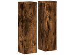Vidaxl Supporto Per Piante 2 Pz. Rovere Affumicato 17X17X60 Cm Materiale A Base Di Legno