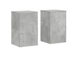 Vidaxl Supporto Per Piante 2 Pz. Grigio Cemento 30X30X50 Cm Materiale A Base Di Legno