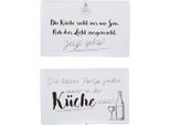 Gilde Schild, Rechteckig, "KüChe"", Spruch, Metall, Weiß, Ve 6, 2 StüCk Wie Abgebildet, B. 30 Cm, H. 19 Cm 58216"