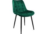 Sedia Imbottita In Velluto Norman Velluto Verde Scuro