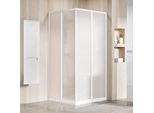 Cabina Doccia Con Ingresso Angolare Ravak Supernova 80 X 80 Cm Colore Telaio Bianco Vetro Decoro Perla 14V401O211S