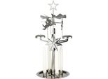 Brubaker Campanelli In Metallo - Portacandele A Carosello - Angeli Con 4 Candele - Piramide Da Tavolo - Portacandele - Piramide Natalizia, Argento