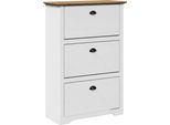 Vidaxl Portascarpe Bodo Bianco E Marrone 80X35X118 Cm