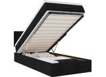 Vidaxl Ottoman Letto Con Materasso E Led Nero 90X200 Cm In Tessuto