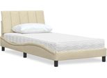 Vidaxl Letto Con Materasso "Hanko"" Crema 100X200 Cm Tessuto"