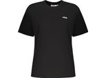 T-Shirt Da Donna A Maniche Corte Nera In Cotonelogico Con Stampa