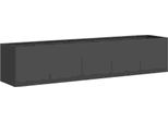 Vidaxl Fioriera Nera 200 X 40 X 40 Cm Acciaio Laminato A Freddo