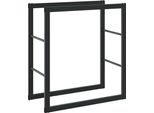 Vidaxl Porta Legna Nero 55X30X61 Cm Acciaio