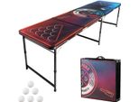 Tavolo Da Beer Pong Portatile Vevor (240 X 60 X 52/70 Cm) Con 6 Palline Da Ping Pong E Illuminazione A Led, Tavolo Pieghevole Regolabile In Altezza Per Ufficio, Viaggi, Campeggio