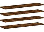 Vidaxl Mensole Da Parete 4 Pz. Rovere Fumé 80X20X1,5 Cm Materiale A Base Di Legno