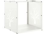 Vidaxl Porta Legna Bianco 40X40X40 Cm Acciaio Laminato A Freddo