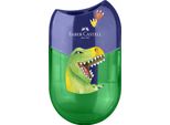 Faber-Castell 183552 FABER-CASTELL Temperino Doppio "Dino"", Verde/Blu"