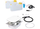 Set Tecnologico Lavabo Da Campeggio 12V Kit Lavabo 325X265X100Mm Integrato + Coperchio Bulli